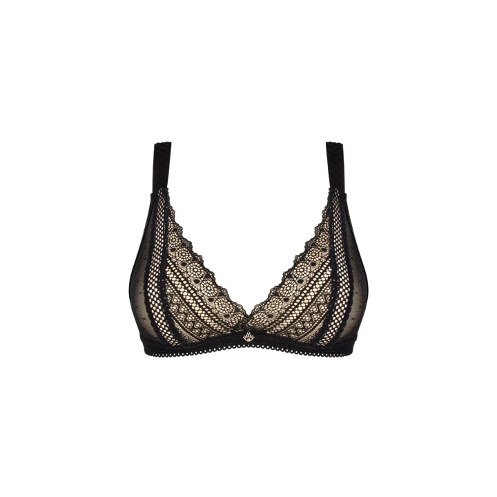 Biustonosz Estiqua OBSESSIVE, trójkątne miseczki, regulowane ramiączka, koronkowe zdobienia