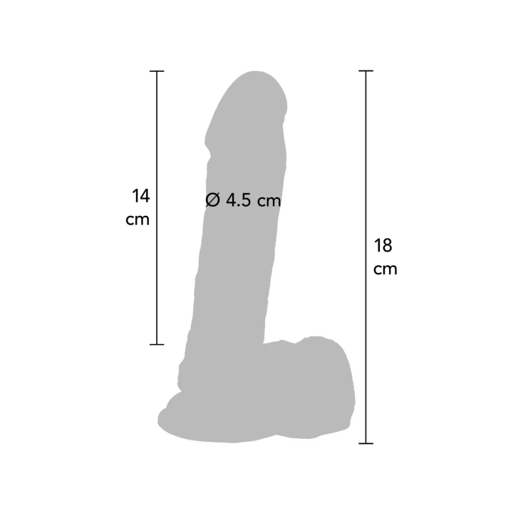Dildo 7 cali TOYJOY, realistyczny, bezftalowy PVC, średnica 4.5 cm