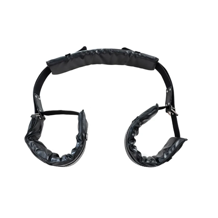 Pasy bondage regulowane, PU, miękka gąbka, metal - komfort i trwałość