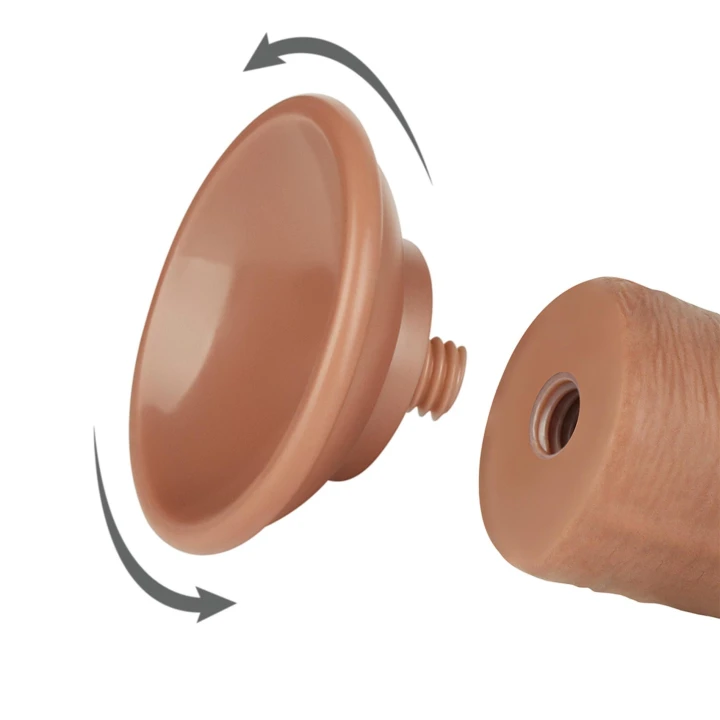 Dildo realistyczne TPE, 8'', podwójna warstwa, technologia przesuwającej się skóry