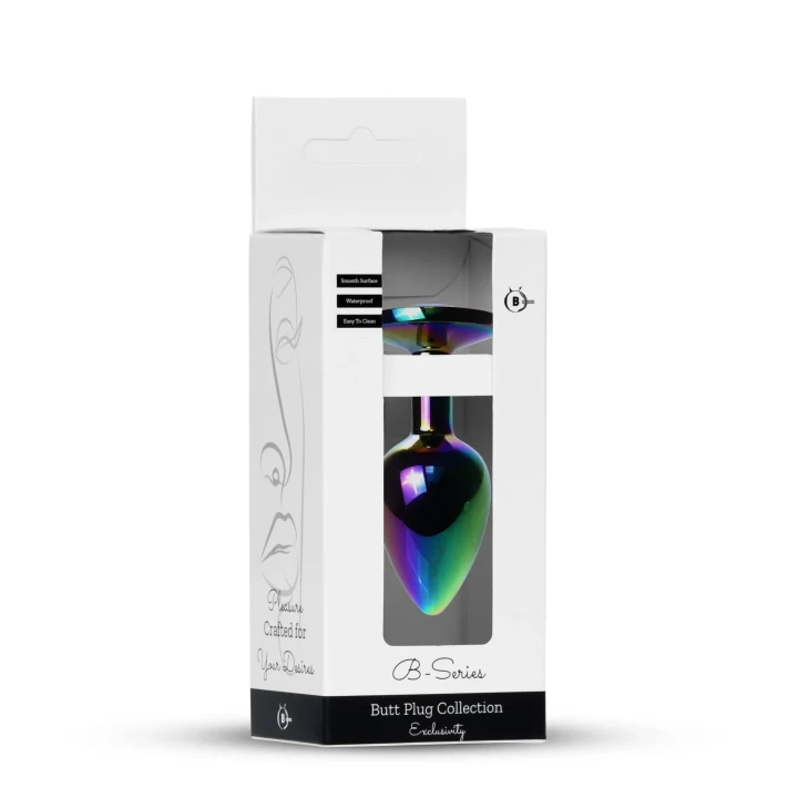 Korek analny PLUG Clear — stal nierdzewna, bulwiasty 2,7 cm, z kryształem