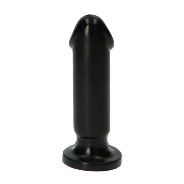 Dildo Gino Black, PVC, 10.5 cm długości, przyssawka u podstawy, średnica 4 cm