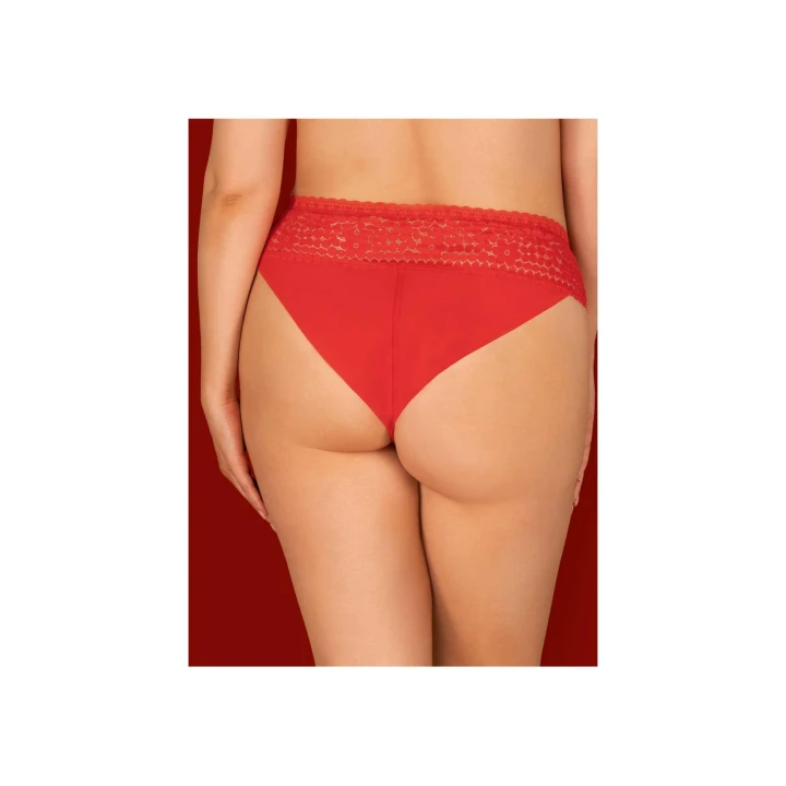 Figi damskie Blossmina 4XL/5XL, koronkowe, elastyczne, intensywna czerwień