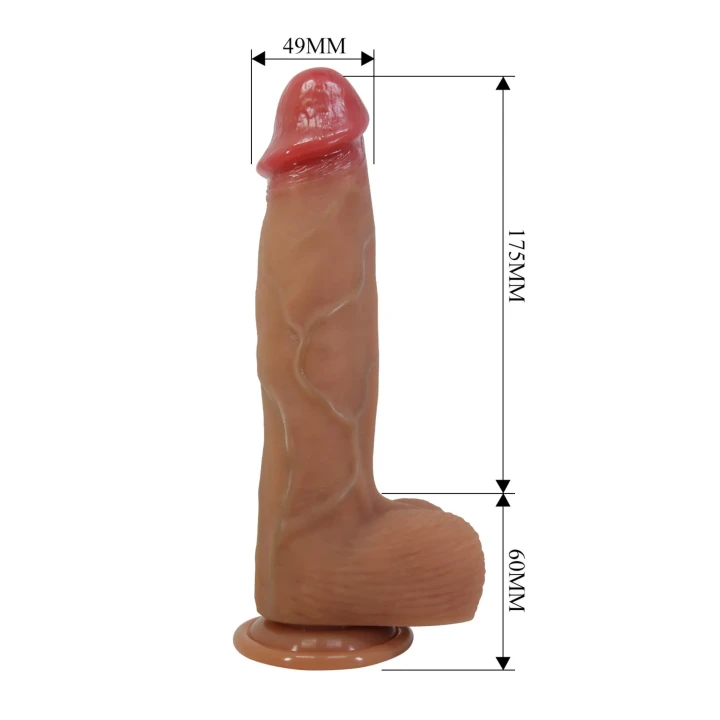 Dildo Pretty Love Orton 23,5cm, silikonowy, wodoodporny, przyssawka do uprzęży