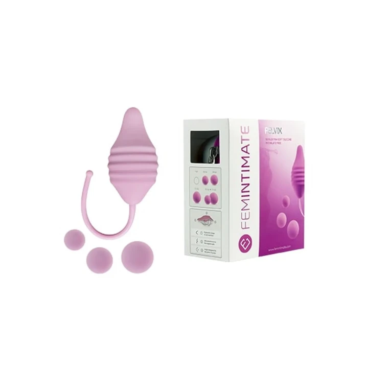 Kulki Kegla Pelvix Silicone String – Różowe, 6 cm długości, 3 cm średnicy