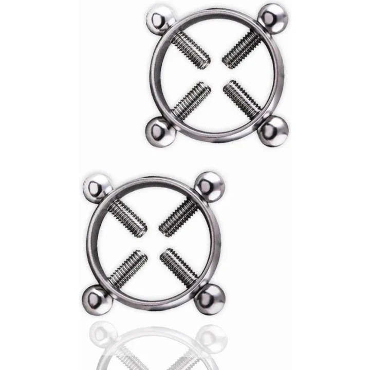 Obejma na sutki Kinky Pleasure - Podwójna regulacja, stal nierdzewna, eleganckie opakowanie