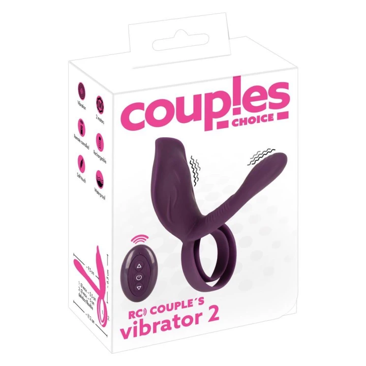 Wibrator dla par Couples Choice RC, 10 trybów wibracji, wodoodporny, silikon