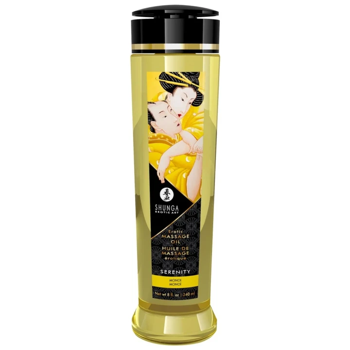 Olejek do masażu Shunga Serenity, 240 ml, wegański, z olejkiem monoi