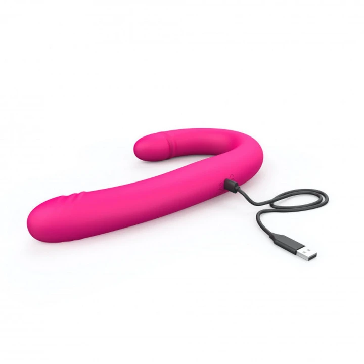 Dildo ORGASMIC DOUBLE DO, silikon, 18,4 cm, 9 trybów wibracji, wodoodporny