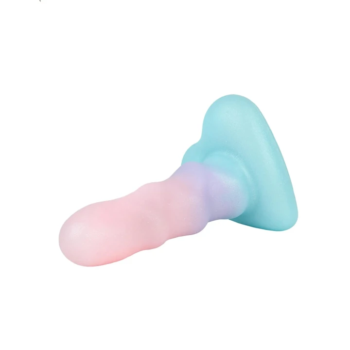 Dildo Flow Unicorn Mini – Płynny silikon, spiralna tekstura, mocna przyssawka