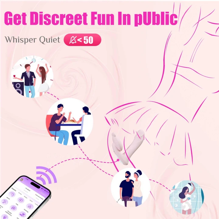 Wibrator silikonowy z funkcją palca, podgrzewaniem i APP kontrolą - 3 prędkości, 6 częstotliwości