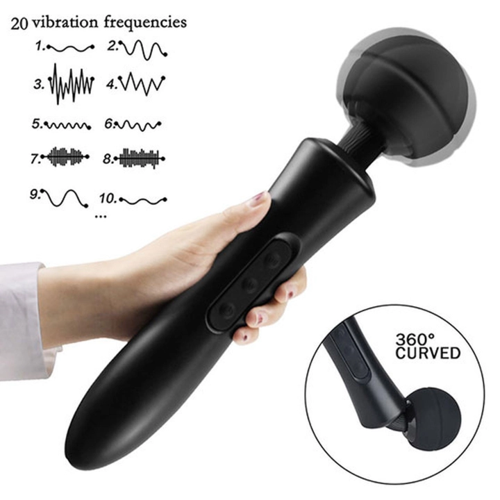 Masażer wibracyjny Ultra Powerful – 32 cm, 20 programów, ładowanie USB