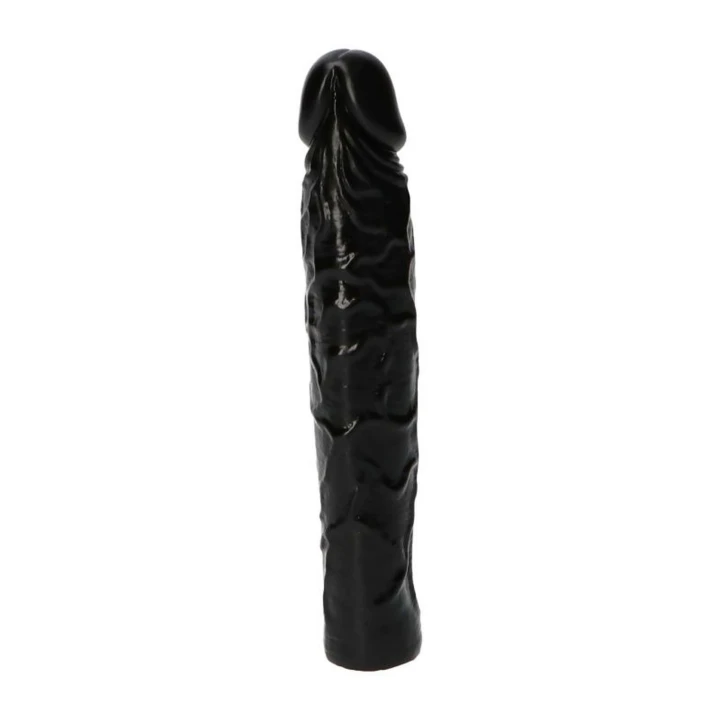 Dildo analne Zeno Black, 16,5 cm, wodooporny, z realistycznymi żyłkami