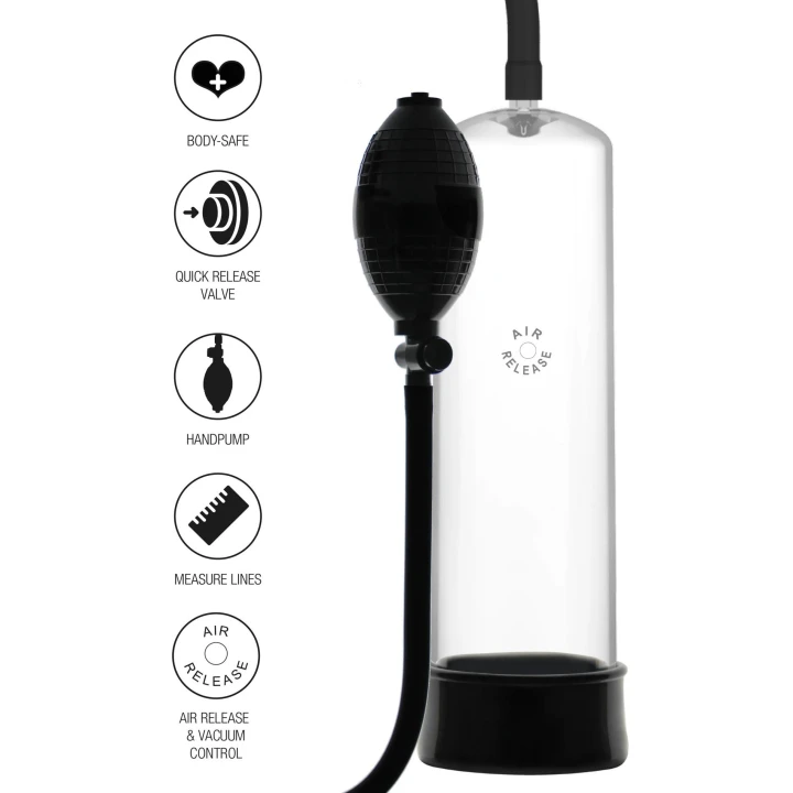 Pompka próżniowa do penisa FUSION X, przezroczysta, z kontrolą ciśnienia, 20 cm