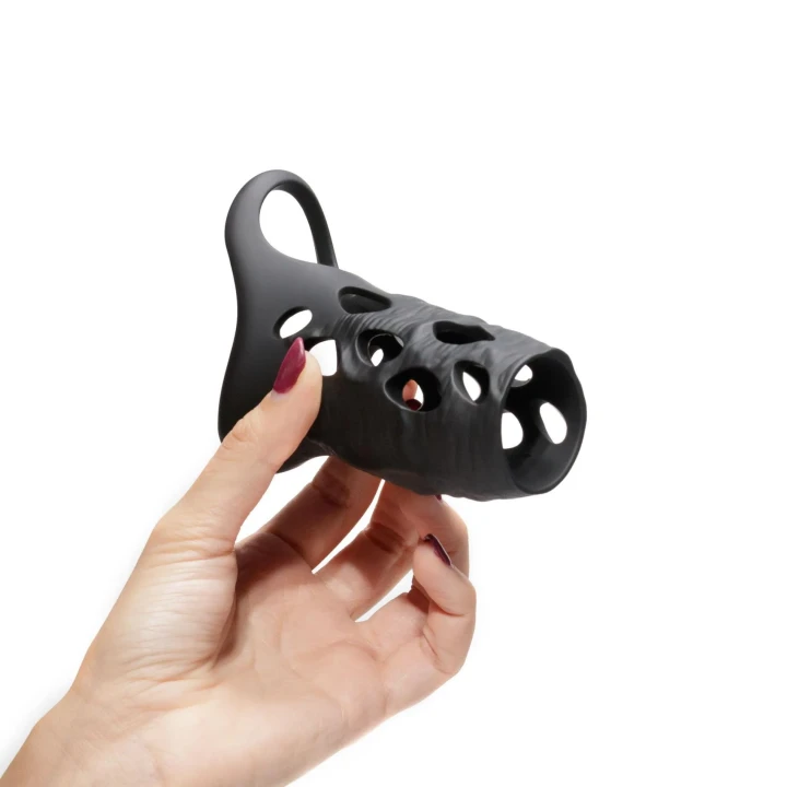 Wibrator-nakładka Crushious Batiatus – silikon, 9 trybów, 12 cm, 3,5 cm wnętrze