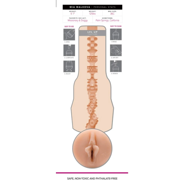 Masturbator - Fleshlight Girls Mia Malkova, 25 cm, SuperSkin, LVL UP
