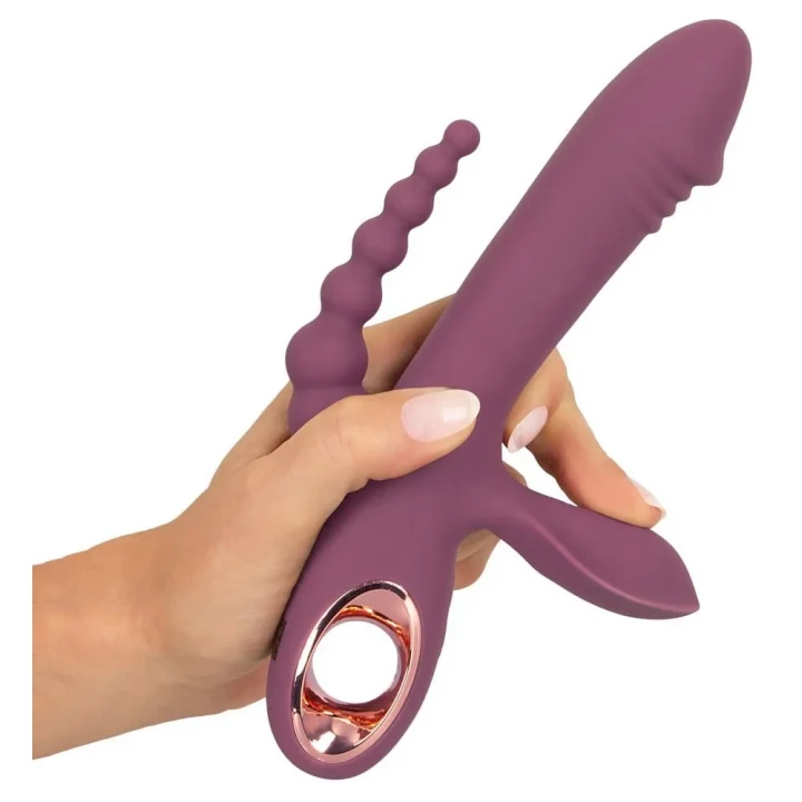 Wibrator potrójny Slim Triple Plum You2Toys z silikonu, 10 trybów wibracji, wodoodporny