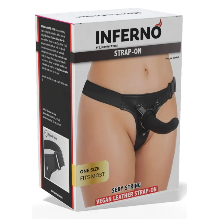 Strap-On do dildos INFERNO by HIDDEN DESIRE z regulowanymi paskami i 3 wymiennymi pierścieniami