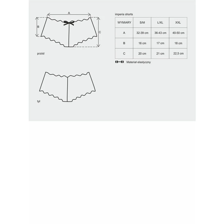 Szorty sexy Idillia OBSESSIVE, koronkowe, elastyczny materiał, kwiatowy motyw