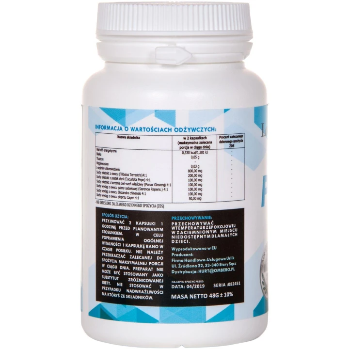 Suplement diety PeniStim – 65 kapsułek, zwiększa libido, wspomaga erekcję, naturalne składniki