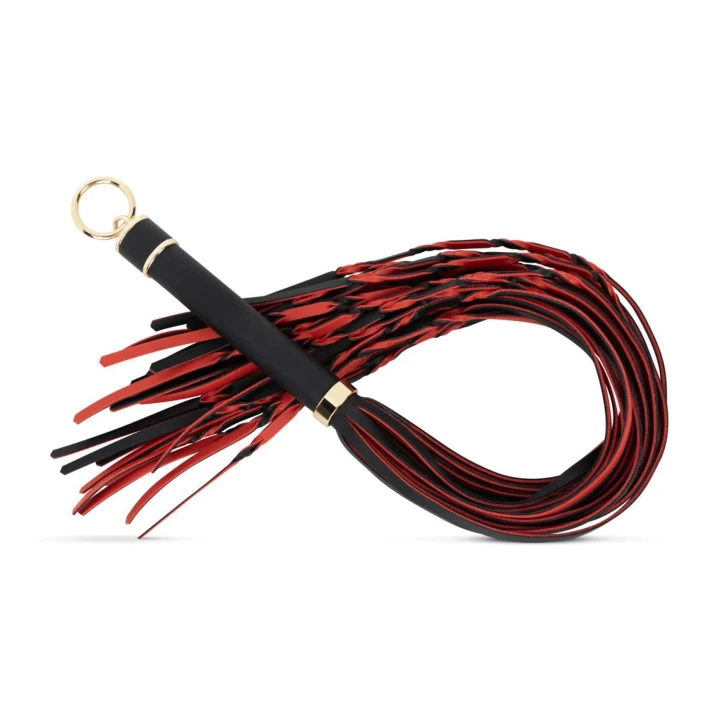 Flogger BDSM - Fetish Collection, 64 cm, ekoskóra, czarno-czerwony, solidna rączka