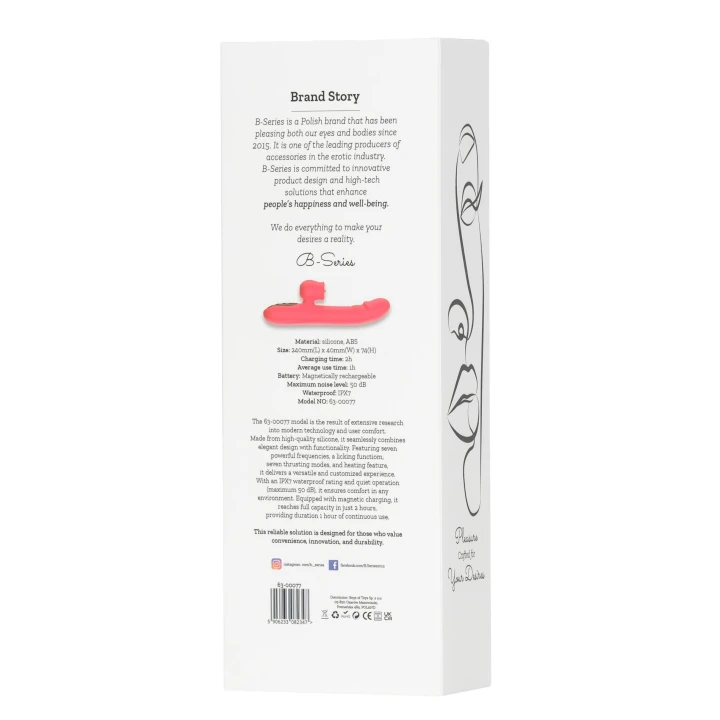 Wibrator silikonowy z serii 7 Trybów - 7 trybów wibracji, 7 trybów ruchu, podgrzewanie