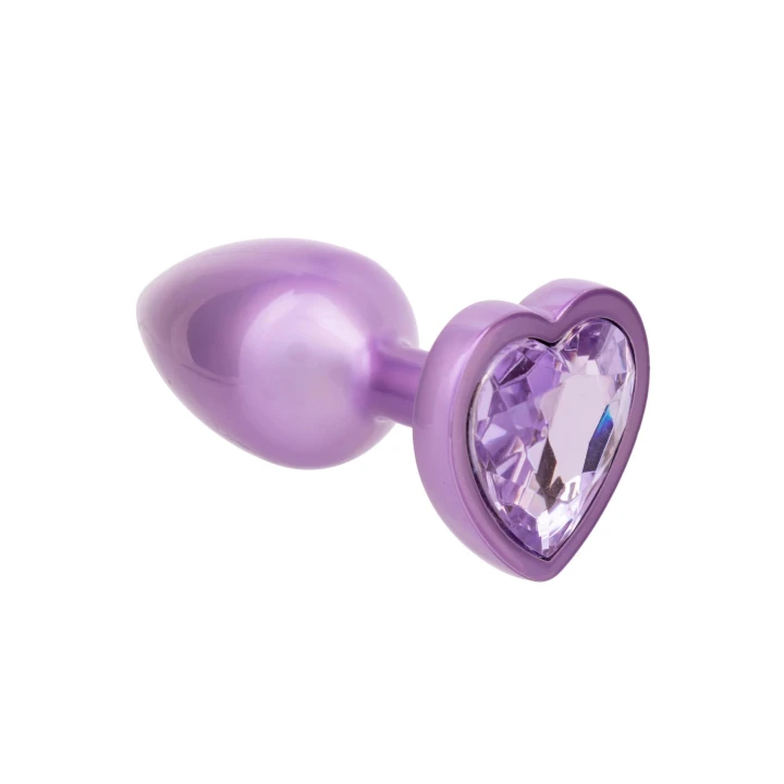 Korek analny Jewel Small – Długość 6 cm, Średnica 3,3 cm, Srebrny z kryształowym sercem