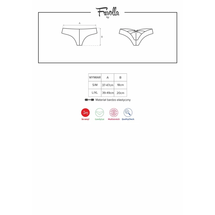 Figi koronkowe OBSESSIVE Frivolla L/XL, elastyczny materiał 90% poliamid, ComfyCut