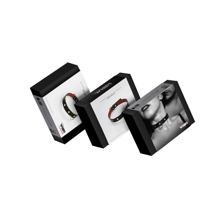 Obroża damska, WHIPS, cienka, regulacja 36-42 cm, naturalna skóra