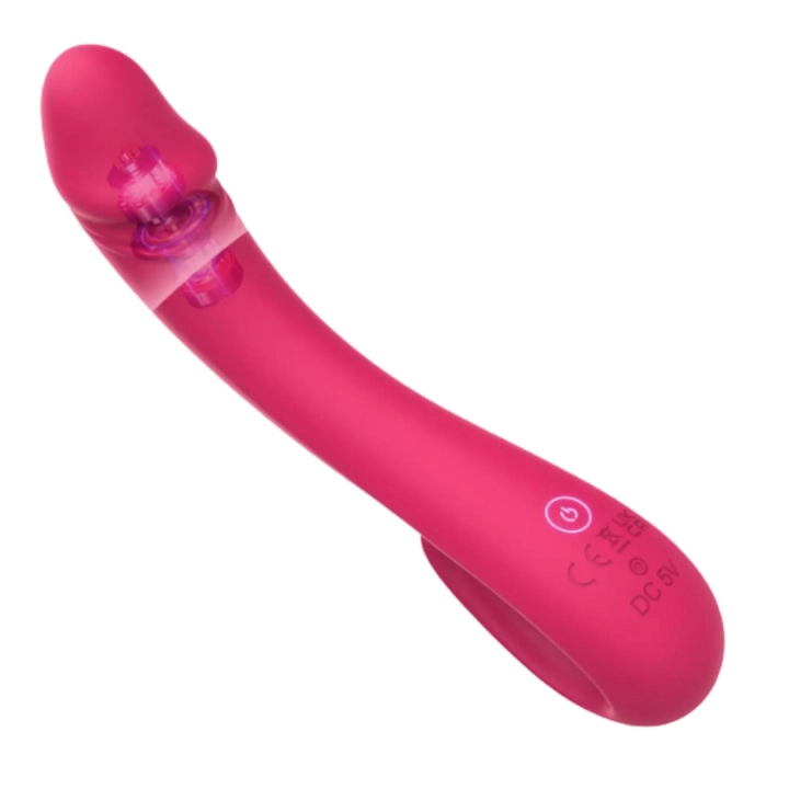 Wibrator G-Spot Vibey – Kinky Pleasure, gięty 90° silikonowy, magnetyczne USB