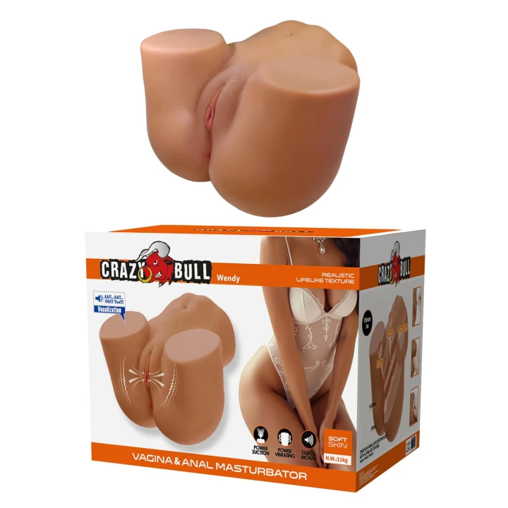 Masturbator TPE Crazy Bull Wendy, 34cm, realistyczny dotyk, miniaturowa miednica