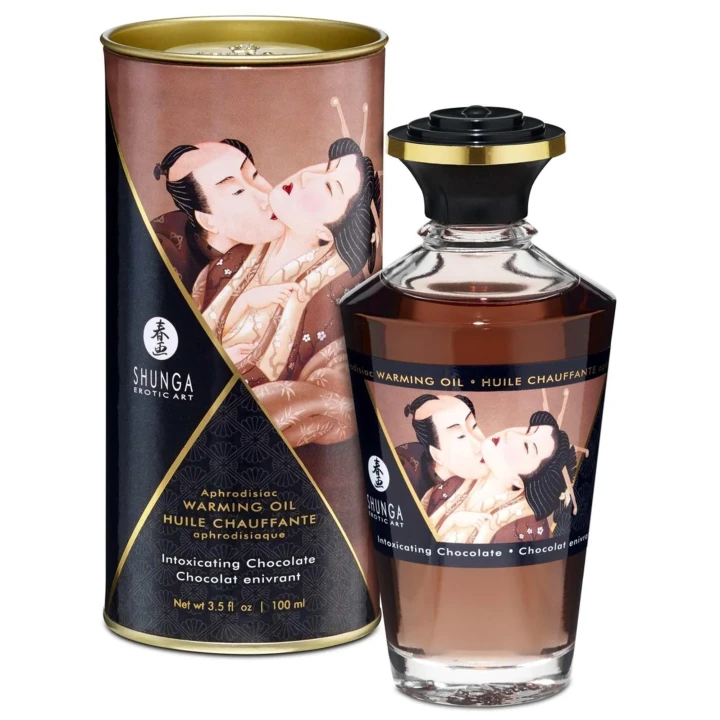Olejek do masażu - Shunga Intoxicating Chocolate, rozgrzewający, afrodyzjakowy, 100 ml