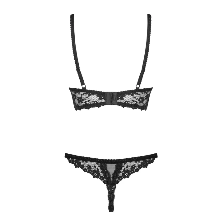 Bielizna koronkowa OBSESSIVE Letica, 2-częściowy zestaw, otwarty biustonosz, L/XL