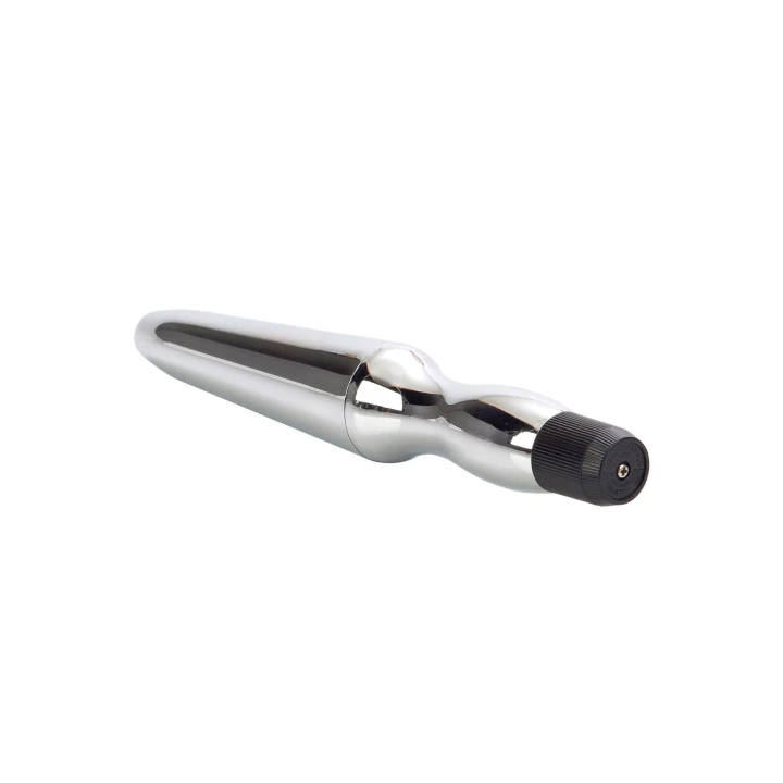 Proba analna wodoodporna z wibracją, srebrne wykończenie, materiał ABS