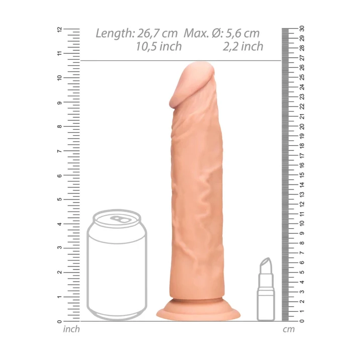 Dildo realistyczne Skin TPE, 25 cm długości, przyssawka, detaliczne żyłki