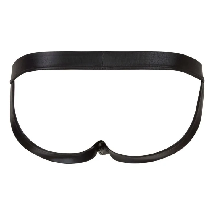 Jockstrap męski XL - Elastyczny, błyszczący czarny, 92% poliester, 8% spandex