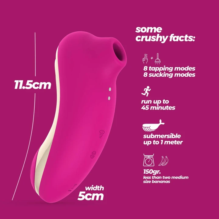 Stymulator łechtaczki Crushious Supernova – ssanie + tapping, 8 trybów, USB