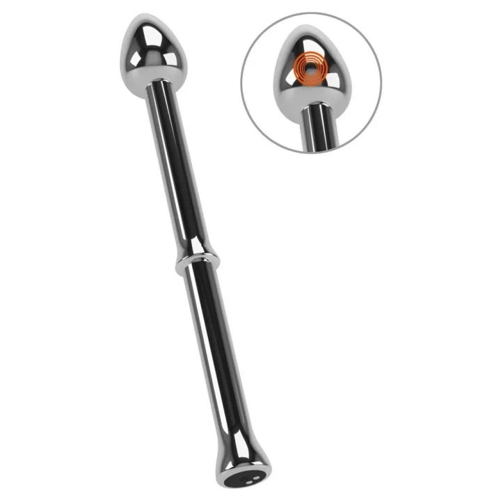 Stymulator analny Rebel z metalu, długość 26,5 cm, 10 trybów wibracji