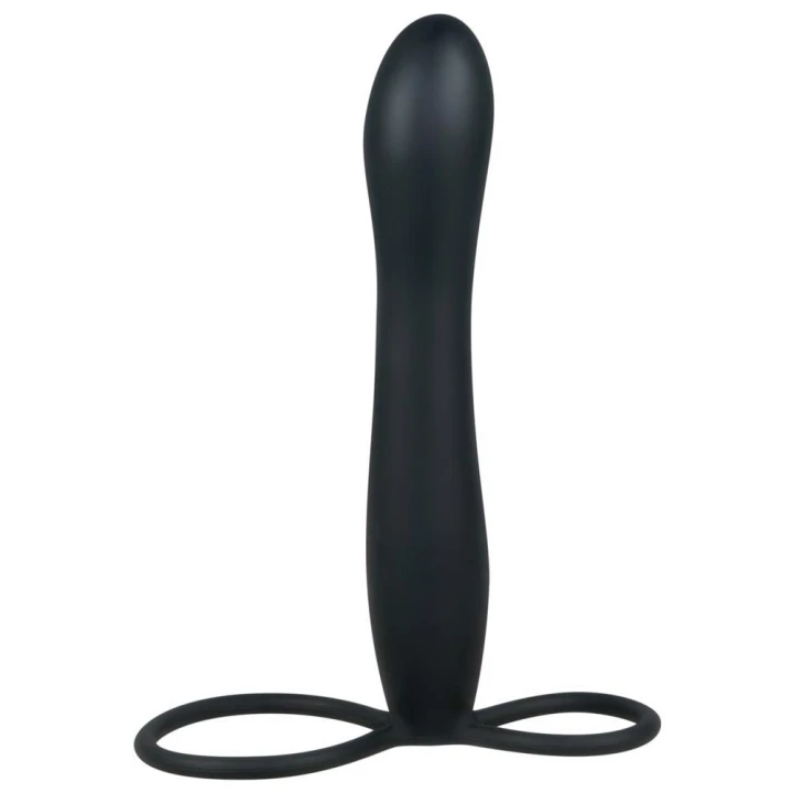 Dildo analne Silikonowe Black - 15 cm długości, 1,9-2,5 cm średnicy, podwójne pętle