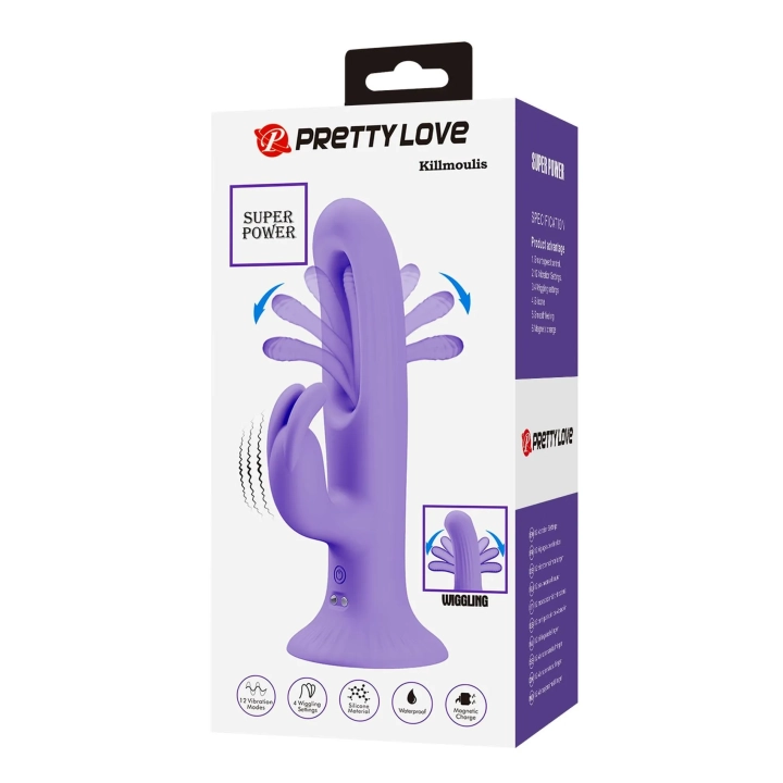 Stymulator łechtaczkowy PRETTY LOVE KILLMOULIS, 12 wibracji, 4 tryby ruchu wstecz/do przodu
