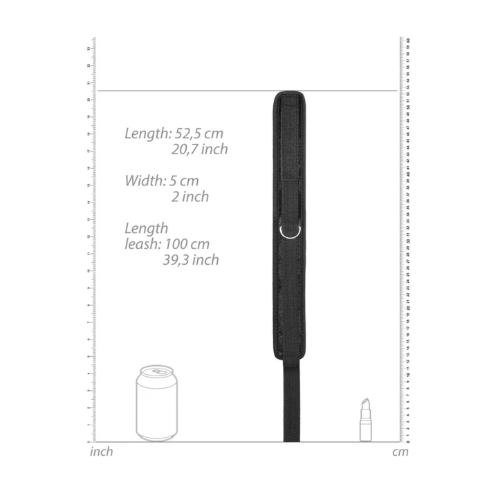 Obroża z lewą velwetową OUCH! - regulowana, 51 cm, mocne zapięcie O-ring