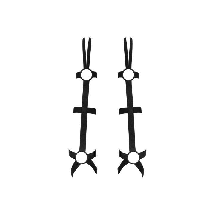 Uprząż na ręce OBSESSIVE Armares O/S - regulowane paski, czarny elastyczny materiał