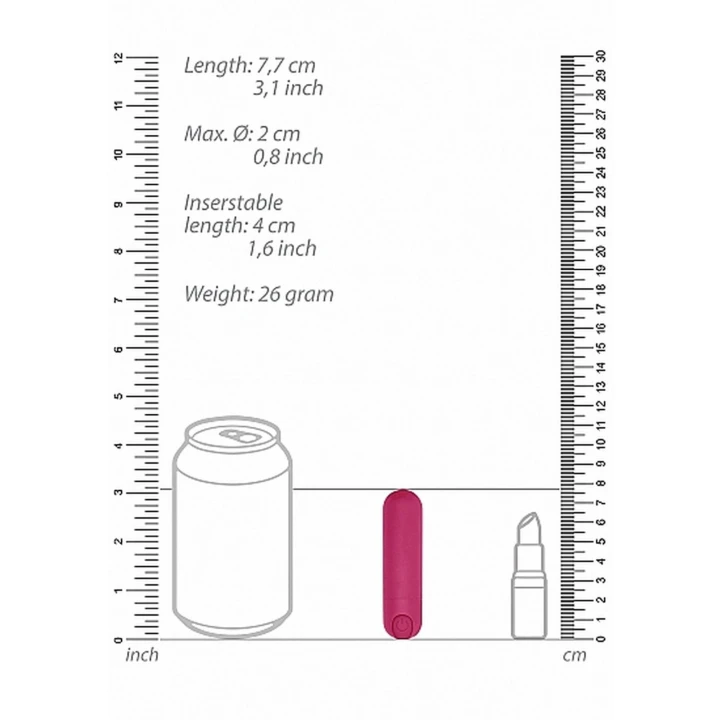 Wibrator pociskowy USB - 10 prędkości, wodoodporny, cichy - Różowy