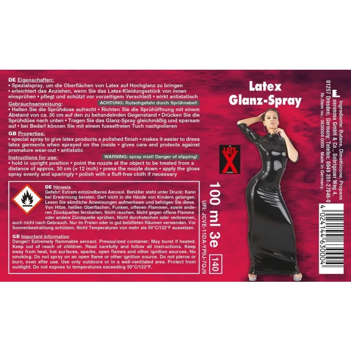 Spray do lateksu - Latex Brilliance, 100 ml, nabłyszczający, ochronny, silikonowy