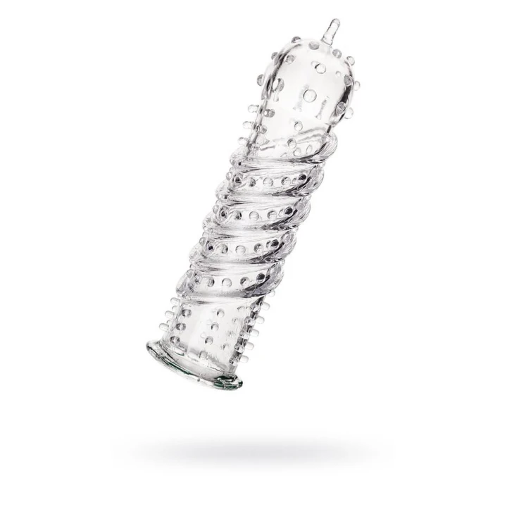 Osłona na penisa A-TOYS, TPR, elastyczna, przezroczysta, 15,5 cm