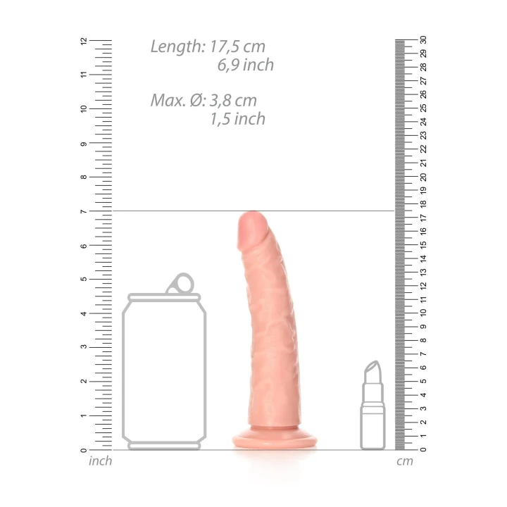 Dildo RealRock – Smukły, realistyczny, z przyssawką, 6