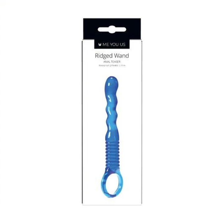 Wibrator analny Me You Us, 15,2 cm, ryflowany, niebieski