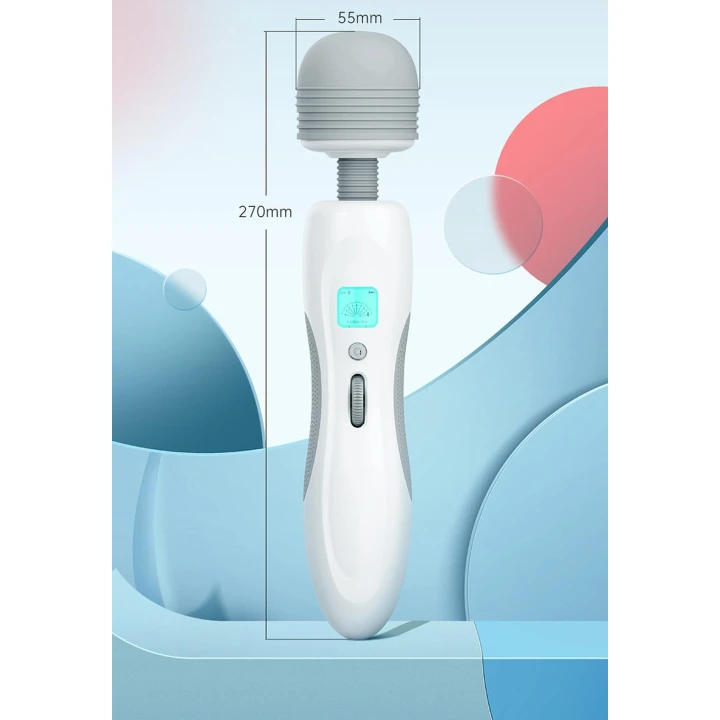 Masażer LED, silikon/ABS, 8 trybów wibracji, wodoodporny, ładowanie USB