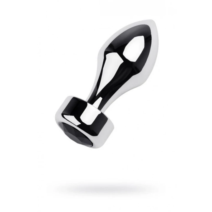 Korek analny TOYFA Metal, długość 10,8 cm, z czarnym kryształkiem, elegancki design