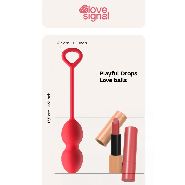 Kulki gejszy (Ben Wa) – Dreamtoys Love Signal, silikonowe IPX8, Ø2,7 cm, 17,5 cm